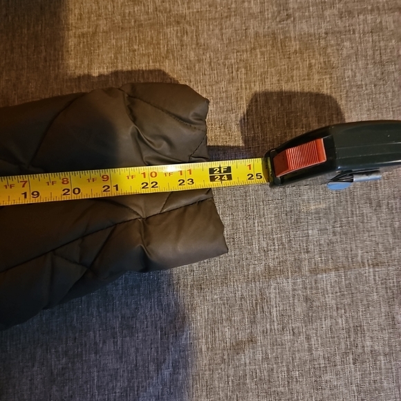 Eddie Bauer Puffer Jacket Womens Petite  Large Brown Long Down Nylon Parka - Picture 7 of 10